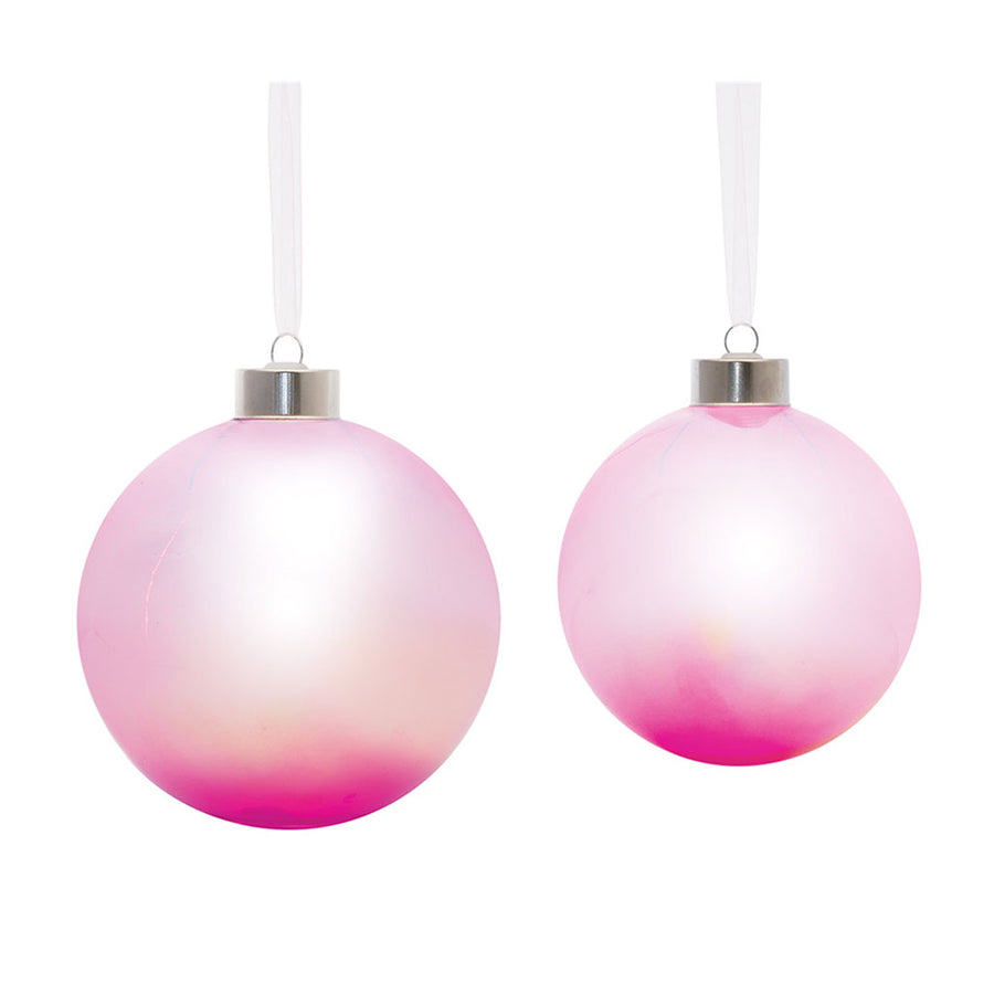 3.75-4.5” Pretty in Pink Glass Ball (Set of 2)