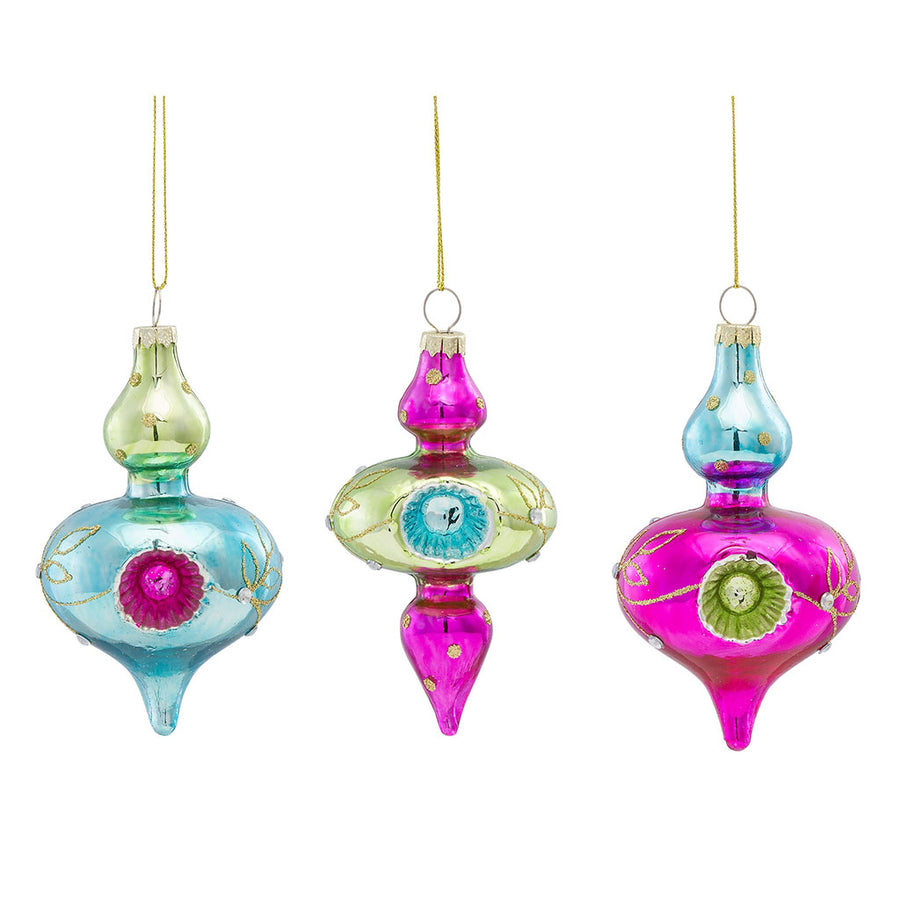 Candy Colored Drop Ornament (Set of 3)