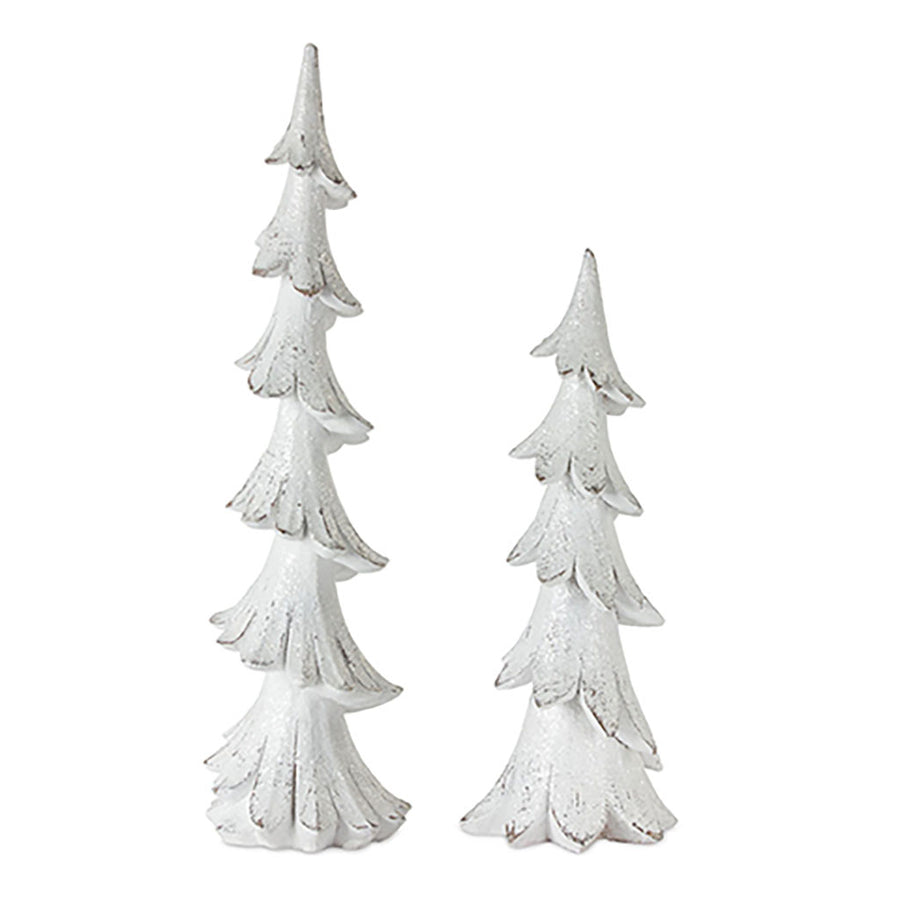 White Spiral Tree (Set of 2)