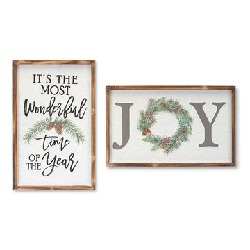 Wooden Wreath Christmas Sign
