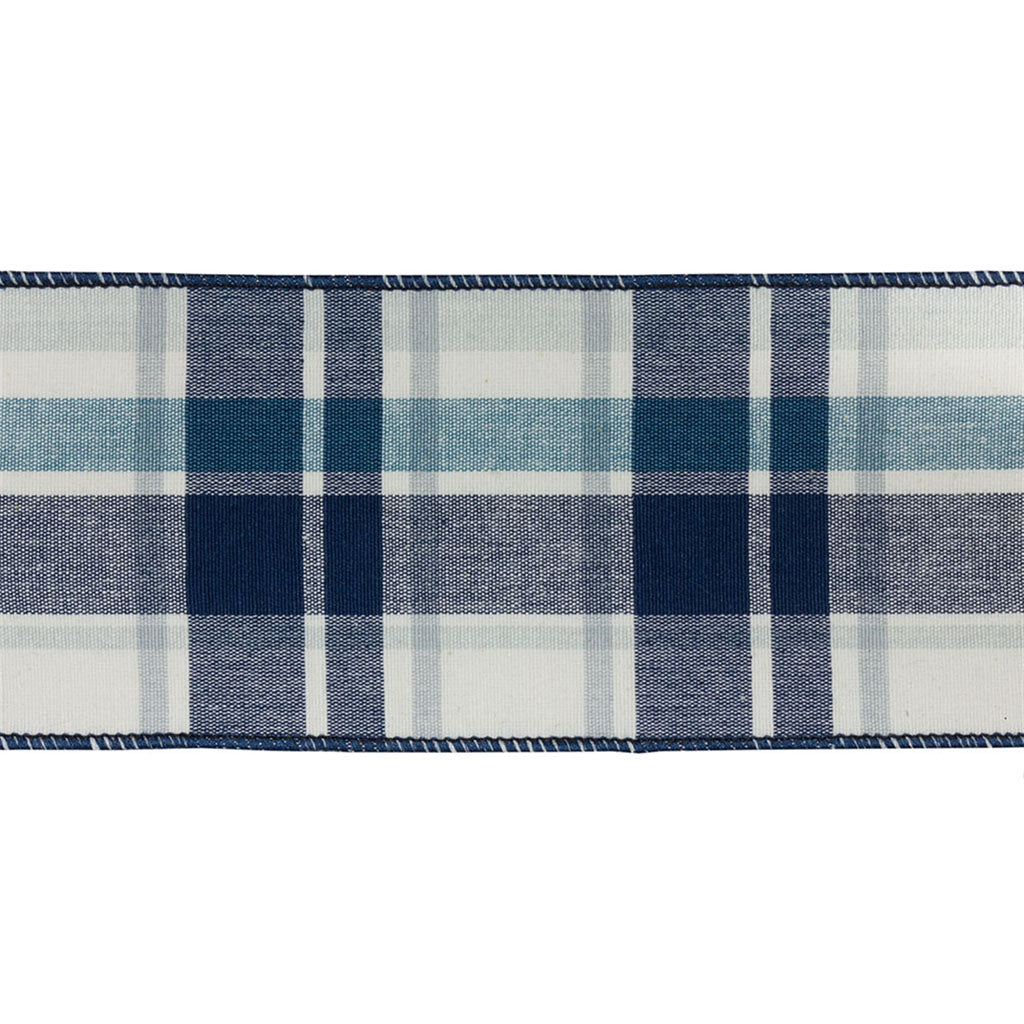 4” Blue Plaid Ribbon