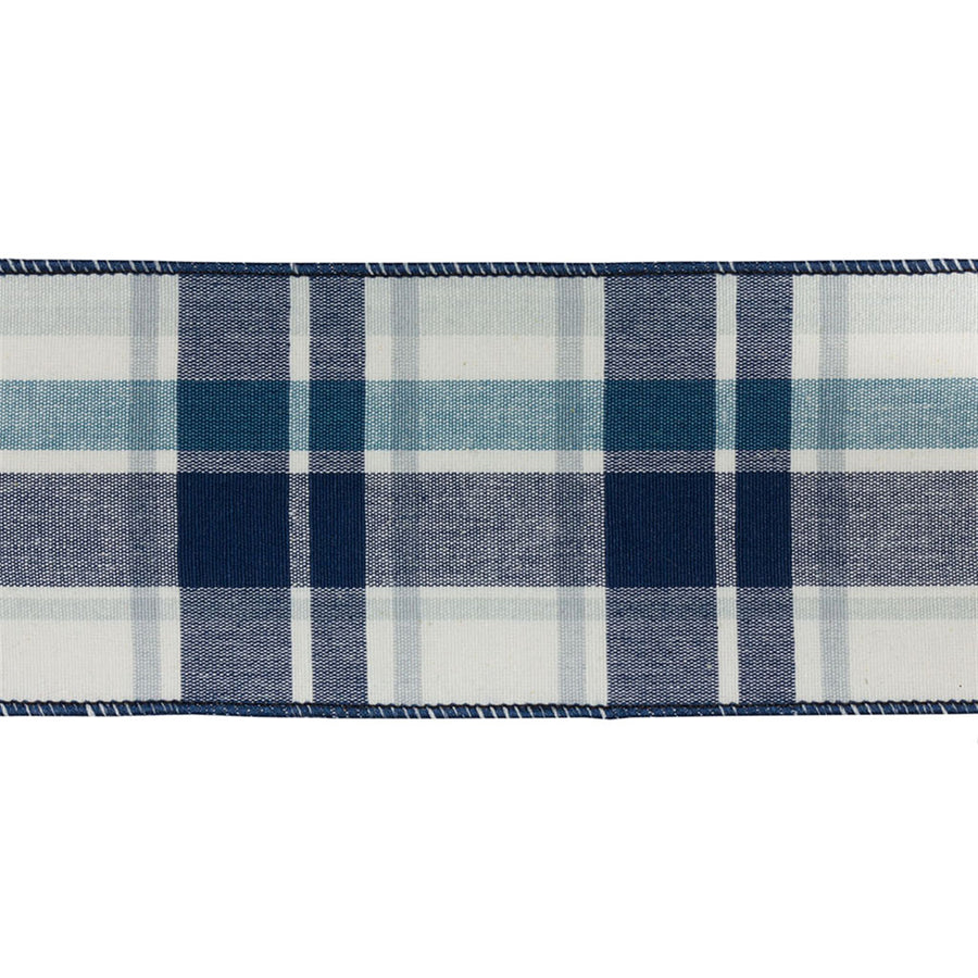 4” Blue Plaid Ribbon