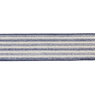 Blue Linen Striped Ribbon