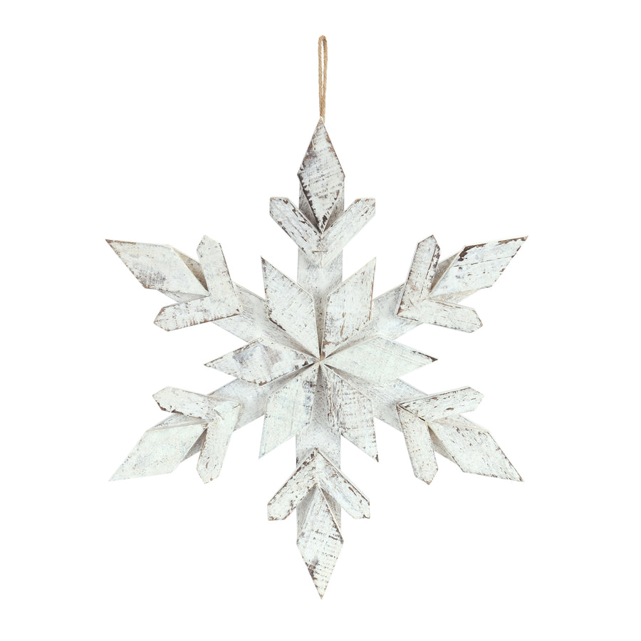 14” Wooden Snowflake Ornament