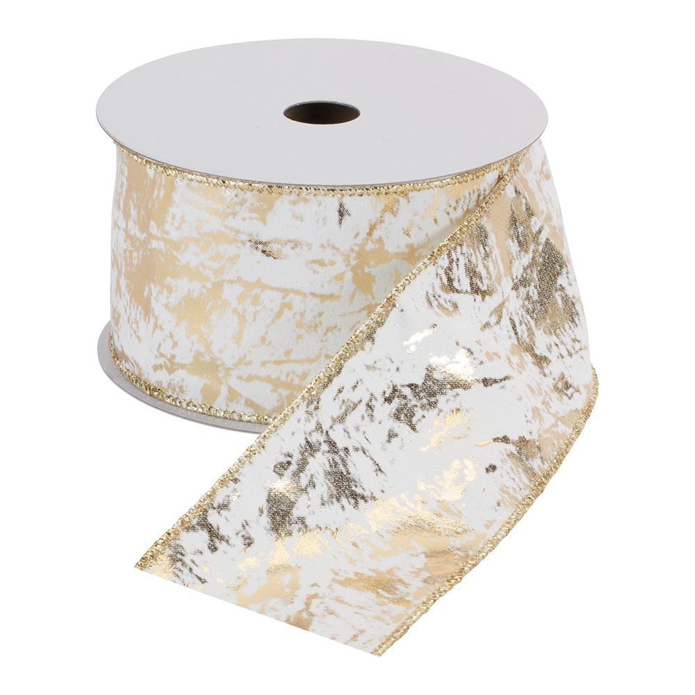 2.5" Cream and Gold Ribbon