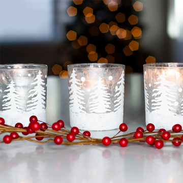 Frosted Tree Votive (Set of 3)