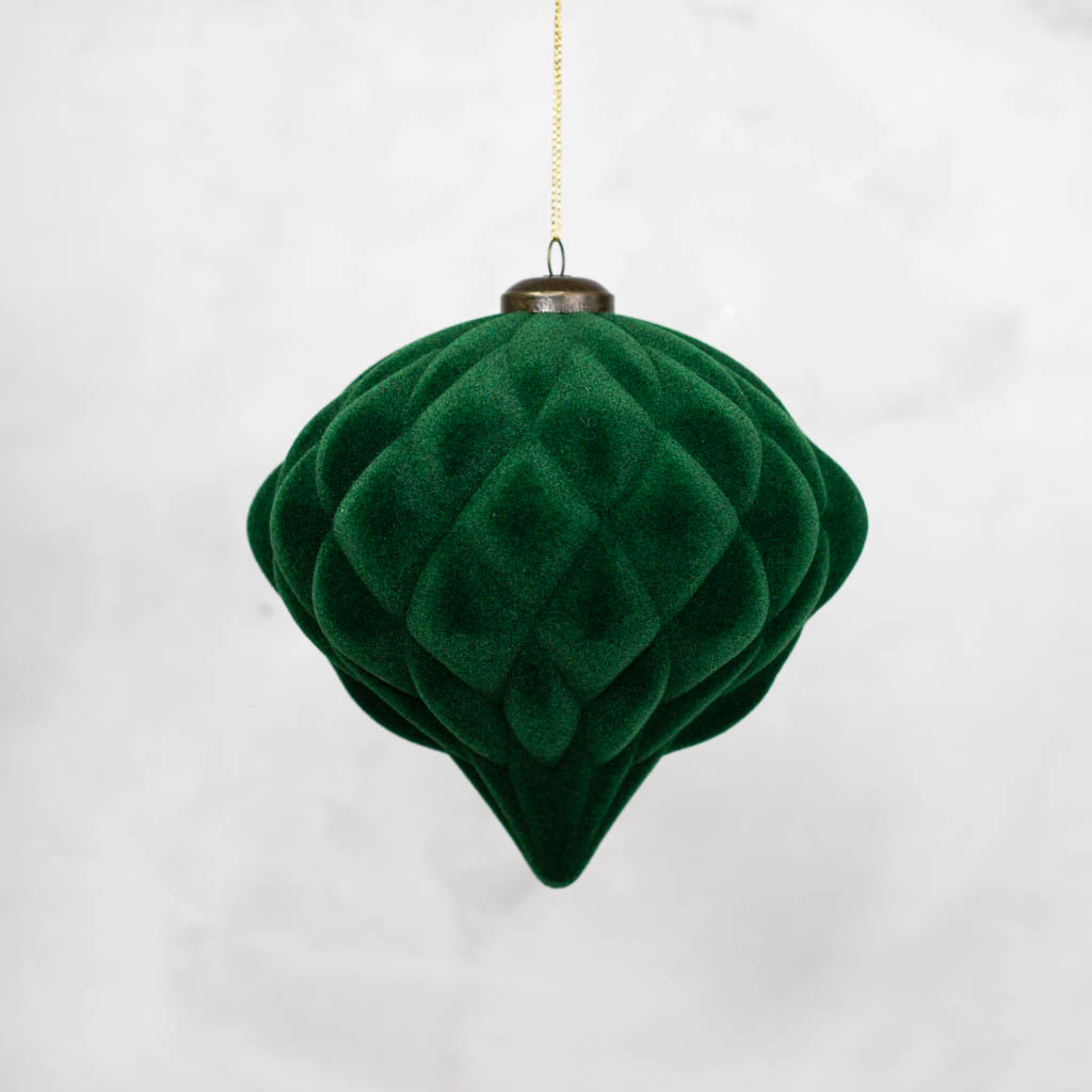 6” Emerald Green Velvet Onion Ornament