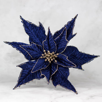 Royal Blue Poinsettia with Gold Glitter