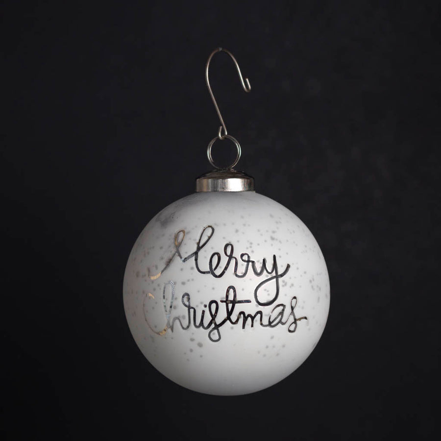 4” Merry Christmas Calligraphy Ball Ornament