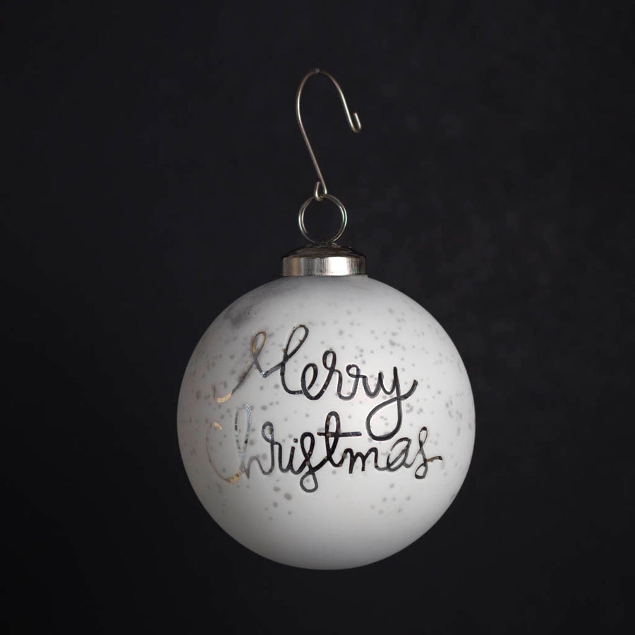 Merry Christmas Calligraphy Ball Ornament