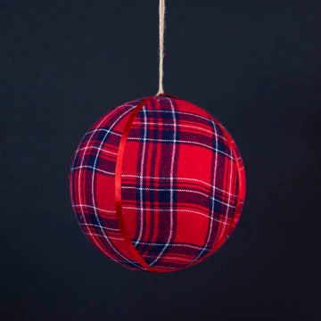 5” Vintage Plaid Ball Ornament