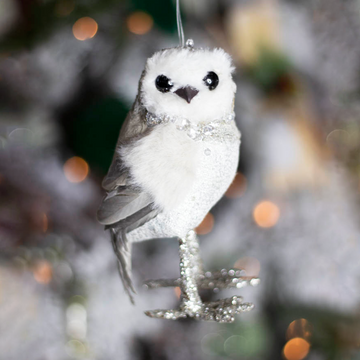 White and Silver Jeweled Owl