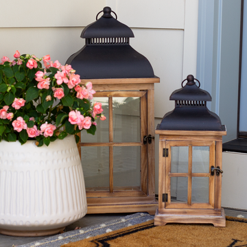 Brown Traditional Lantern (Set of 2)