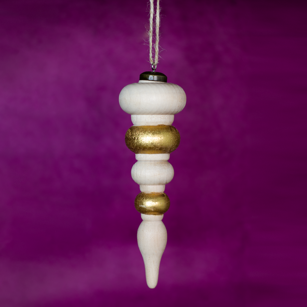 7.5” Wood Finial Ornament