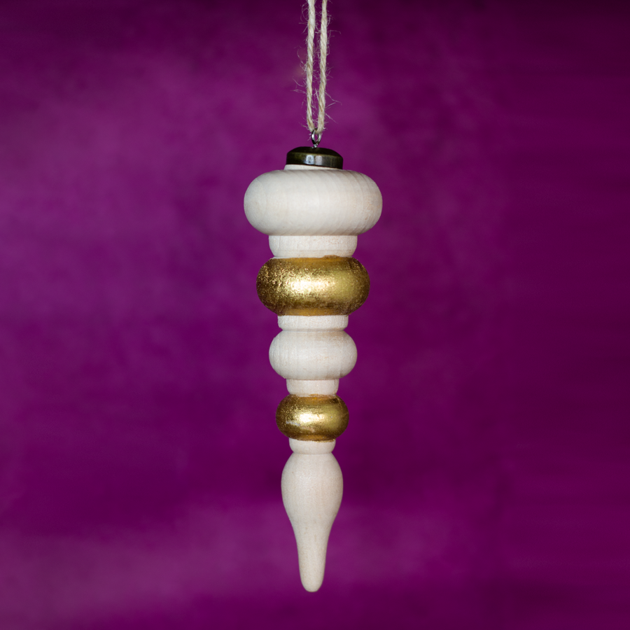7.5” Wood Finial Ornament