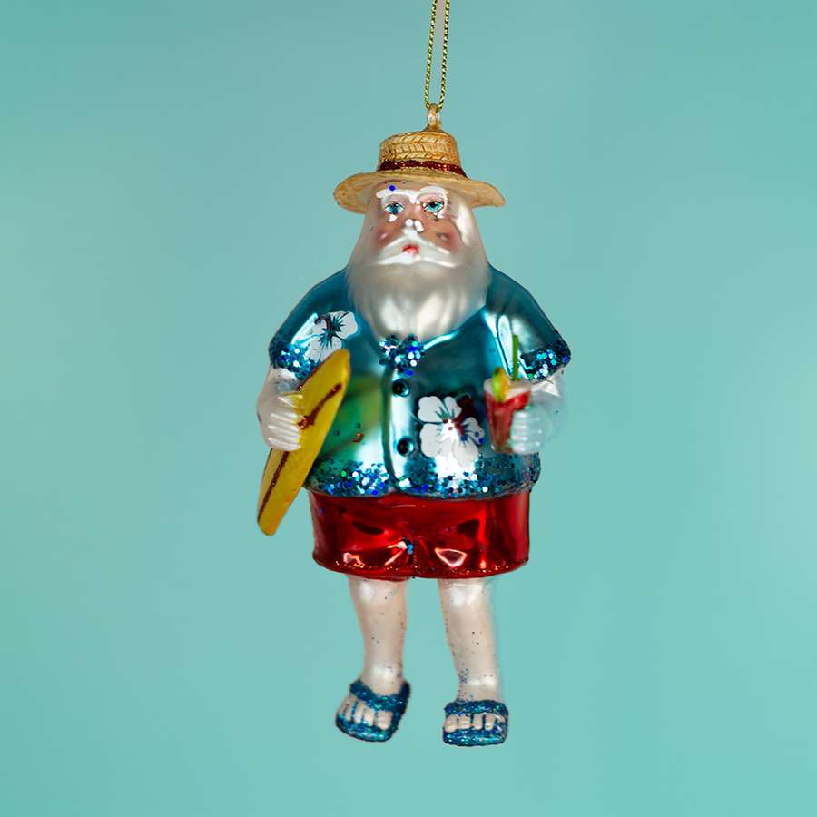 Tropical Santa Ornament