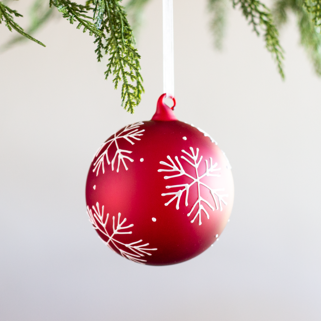 4.75” Snowy Christmas Ball Ornament