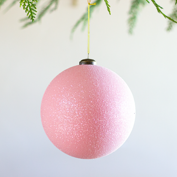 6” Pink Glitter Ball Ornament