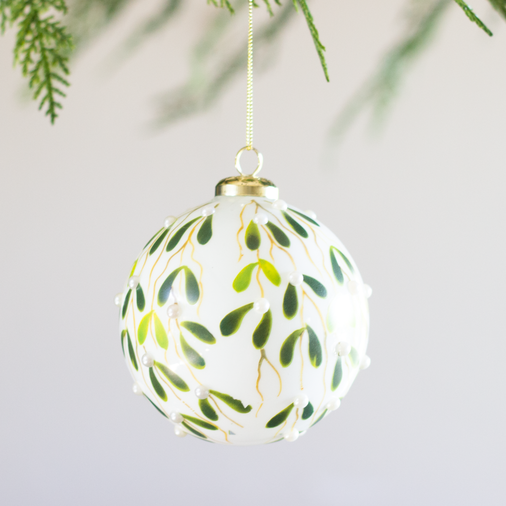 Holly Leaf Ball Ornament
