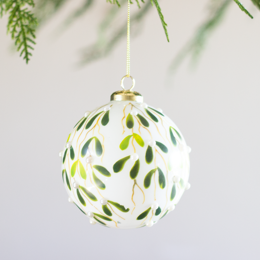 Holly Leaf Ball Ornament