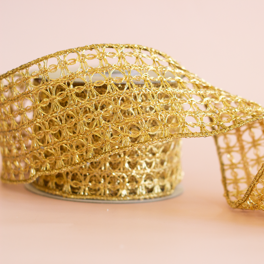 4" Gold Textured Ribbon