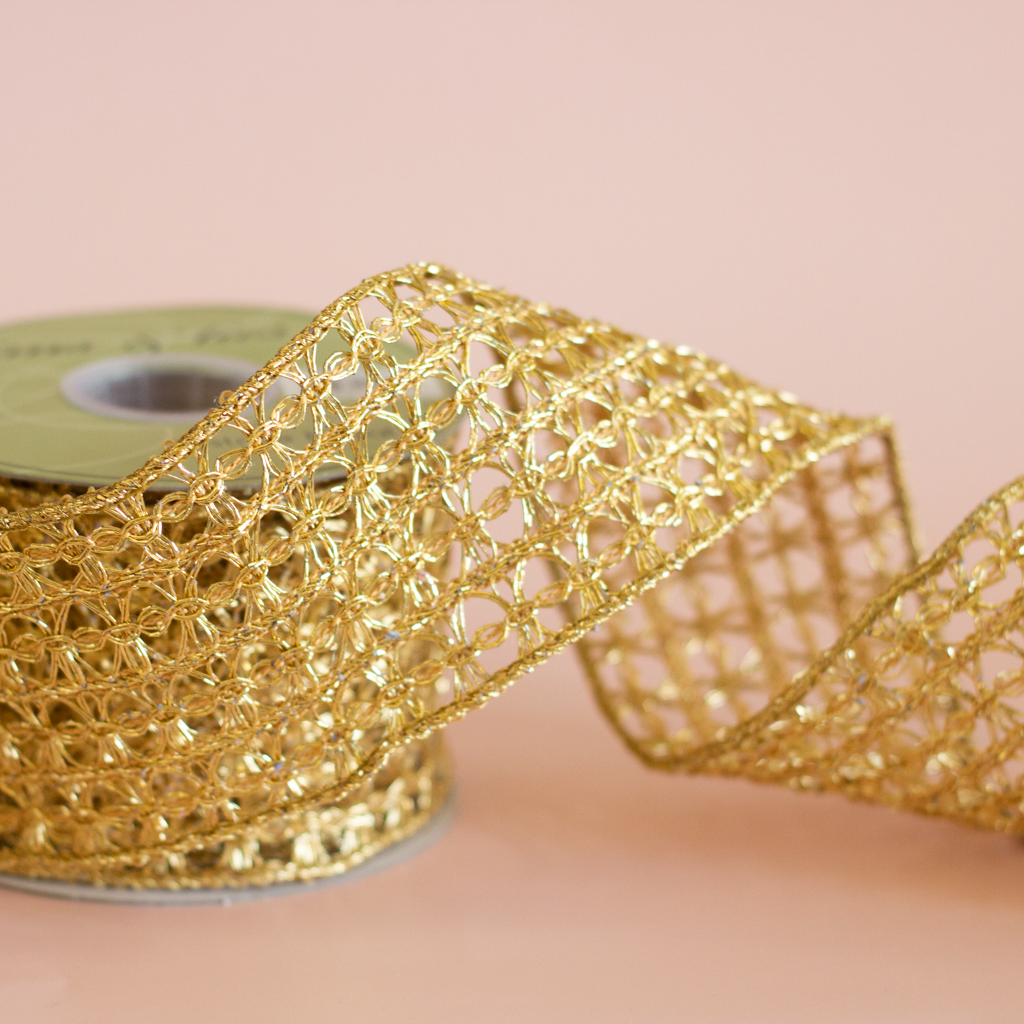 4" Gold Textured Ribbon