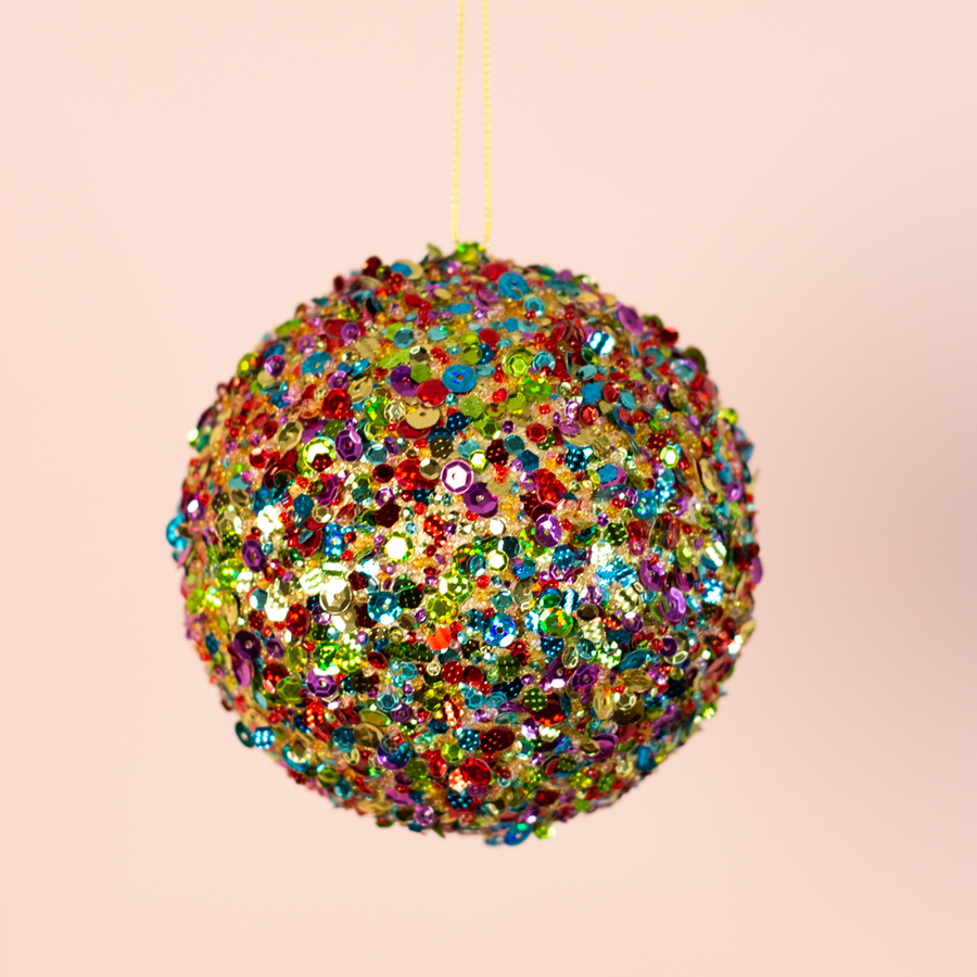 4.5” Confetti Party Sequin Ball Ornament