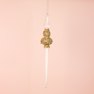 Elegant Glass Gold Finial