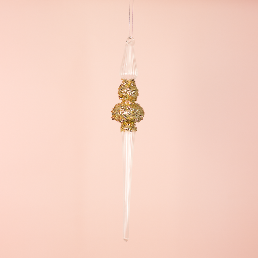Elegant Glass Gold Finial