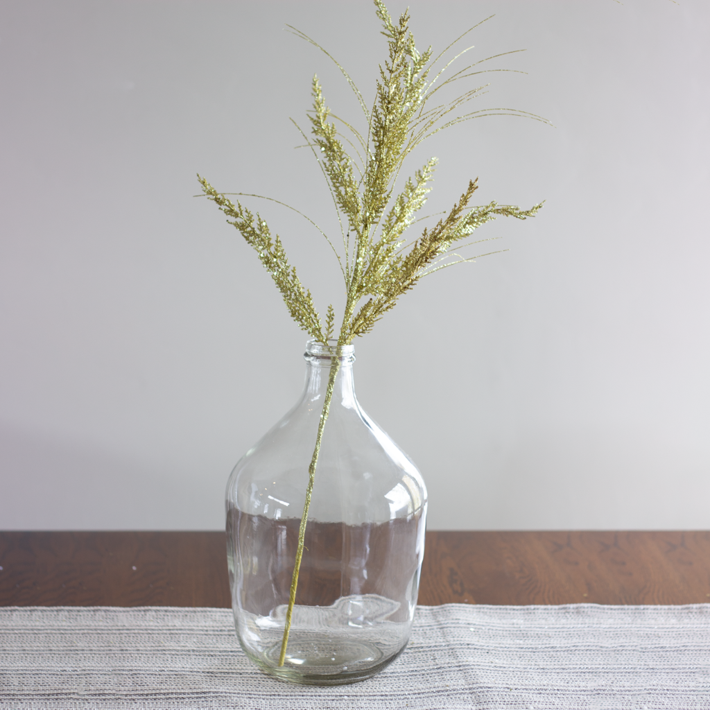 Gold Glitter Cedar Grass Spray