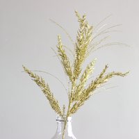 Gold Glitter Cedar Grass Spray