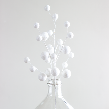 White Glitter Pom Pom Spray