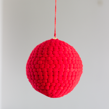 Red Knitted Ball Ornament