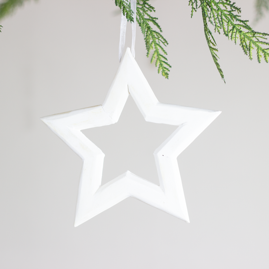 8” White Star Ornament