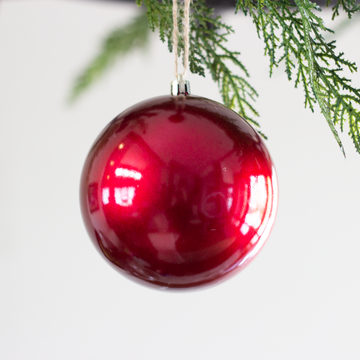 Small Cranberry Plastic Ball Ornament (Set of 2)