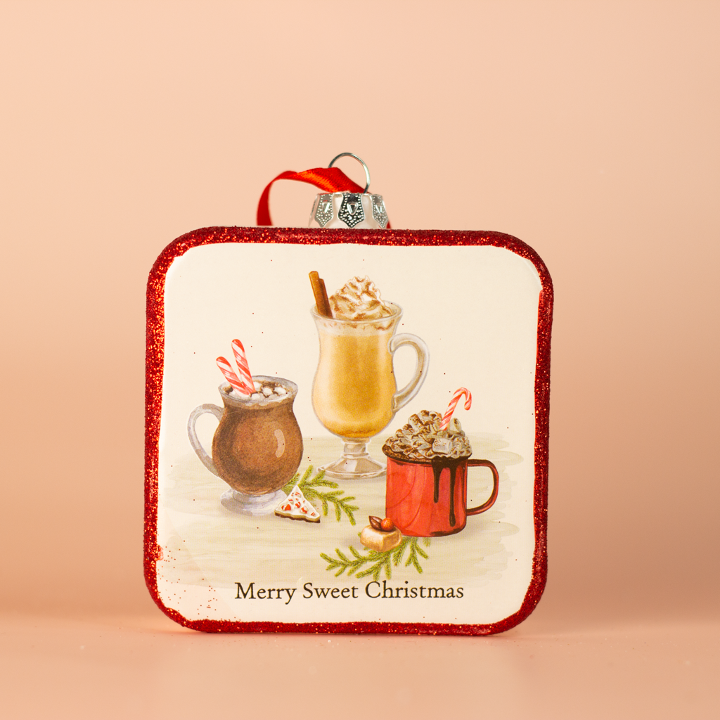 Square Hot Chocolate Ornament