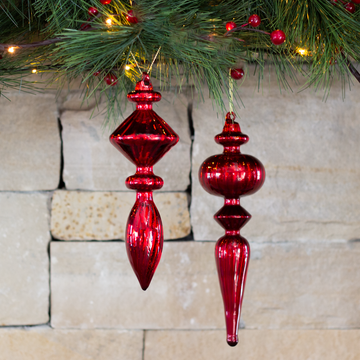 9.8” & 8” Deep Red Finial (Set of 2)
