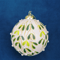 4” Holly Leaf Ball Ornament