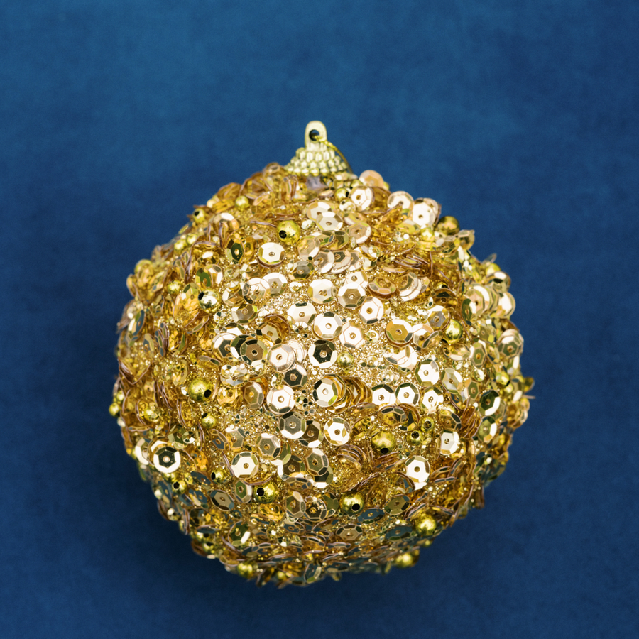 4” Gold Confetti Celebration Ball Ornament