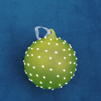 4" Polka Dot Chartreuse Ball Ornament