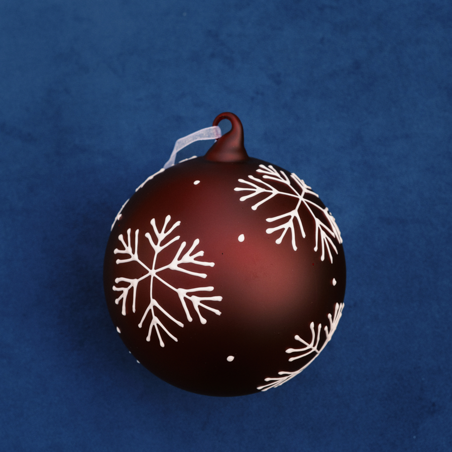 4.75” Snowy Christmas Ball Ornament