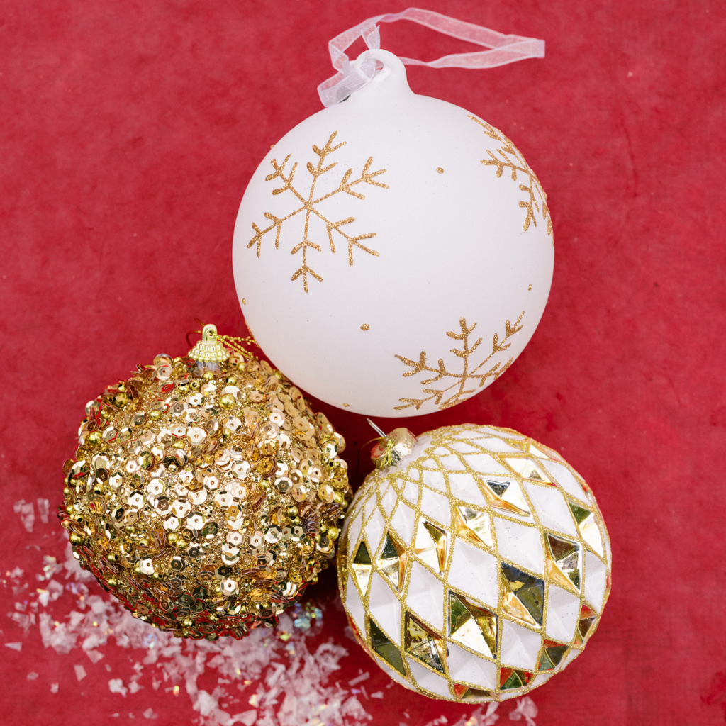 4” Gold Confetti Celebration Ball Ornament