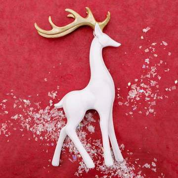 White and Gold Proud Reindeer