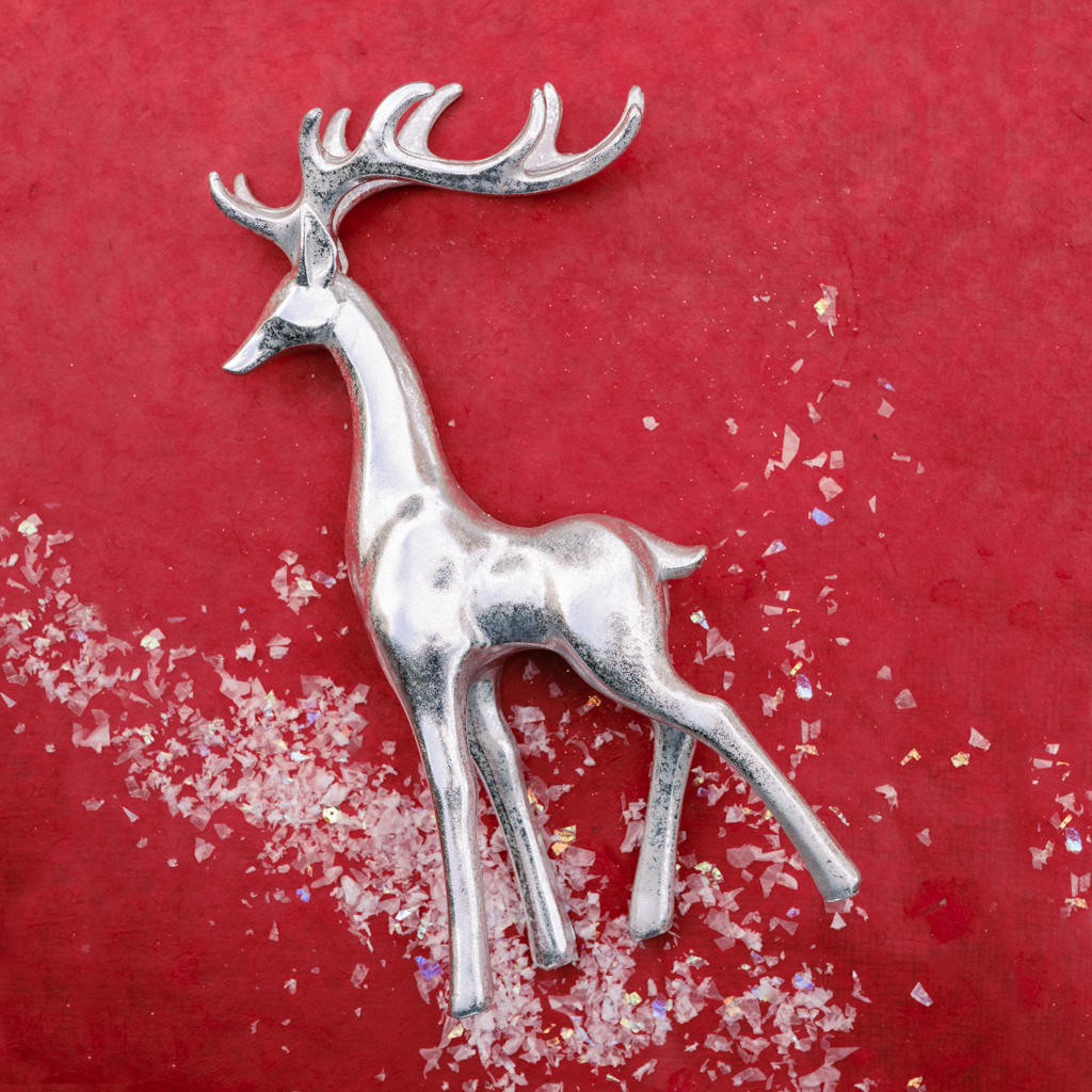 Silver Holiday Reindeer