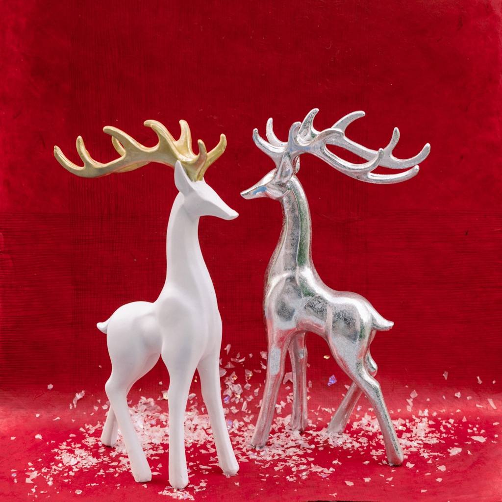 Silver Holiday Reindeer