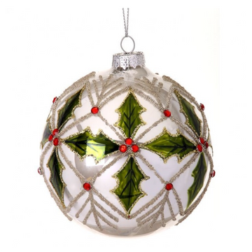 4” Mistle Toe Ball Ornament