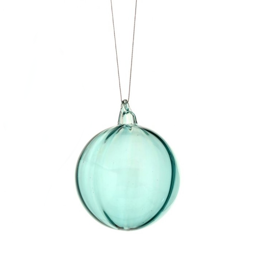 4-5.5” Baby Blue Glass Ornament (Set of 2)