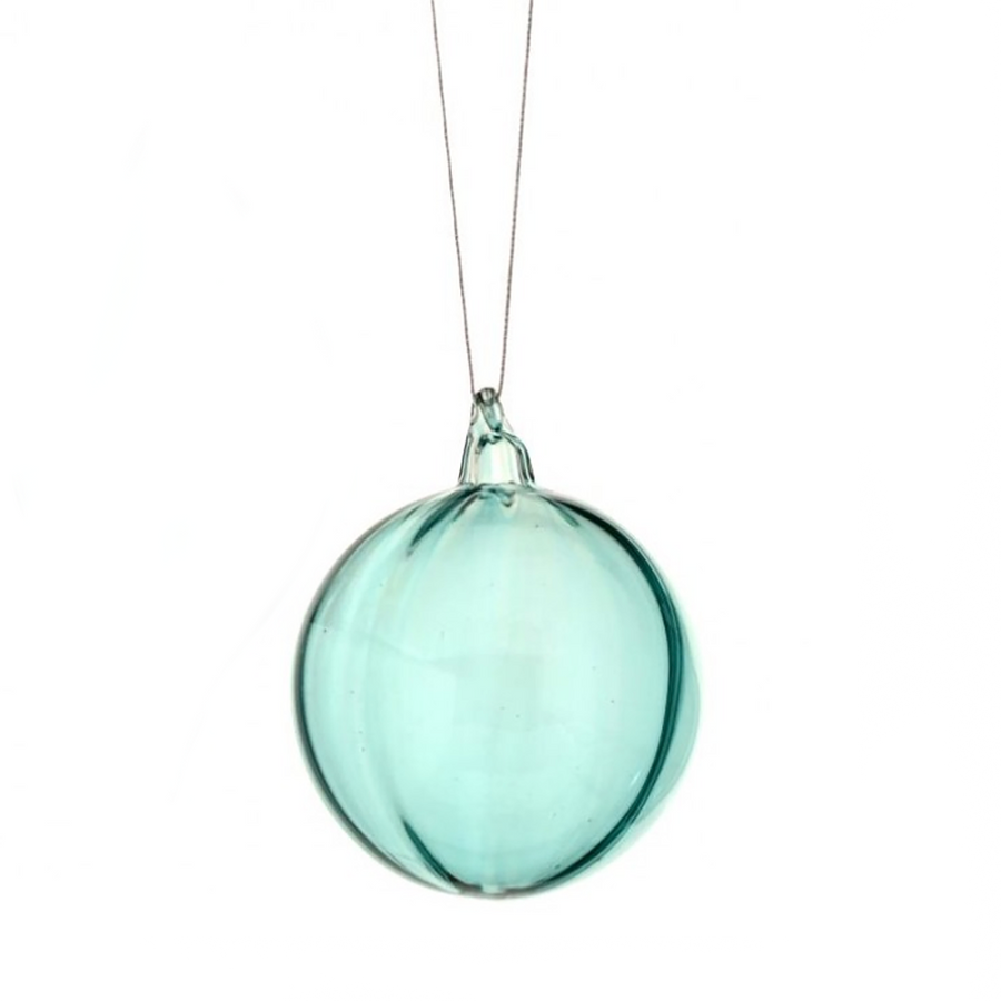 4-5.5” Baby Blue Glass Ornament (Set of 2)