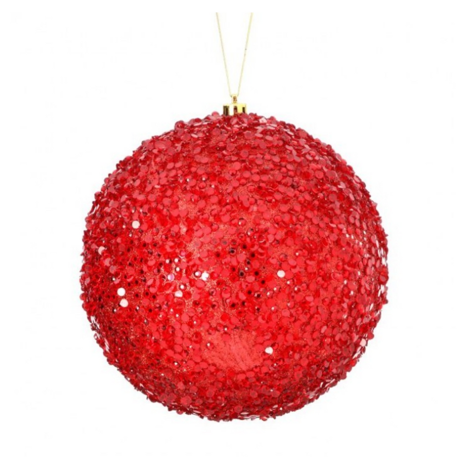 6” Candied Red Glass Ball