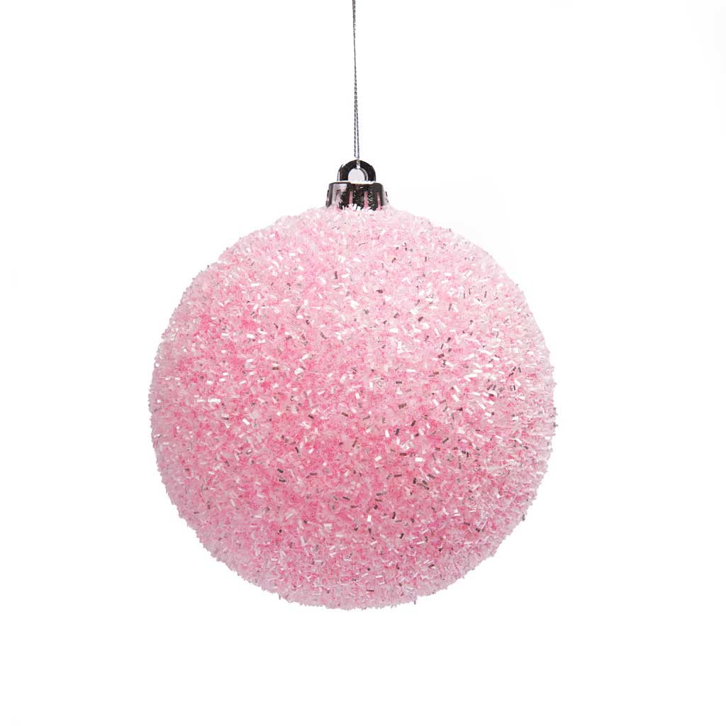 5.9” Pink Sparkle Ball Ornament (Set of 2)